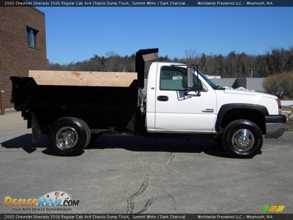 2003 Chevrolet Silverado 3500 Regular Cab 4x4 Chassis Dump Truck Summit White / Dark Charcoal Photo #11