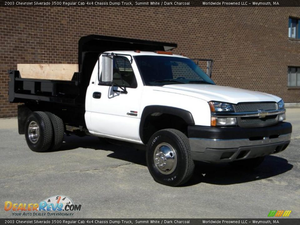 2003 Chevrolet Silverado 3500 Regular Cab 4x4 Chassis Dump Truck Summit White / Dark Charcoal Photo #12