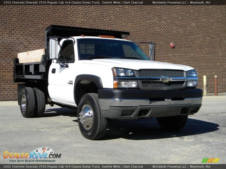 2003 Chevrolet Silverado 3500 Regular Cab 4x4 Chassis Dump Truck Summit White / Dark Charcoal Photo #13