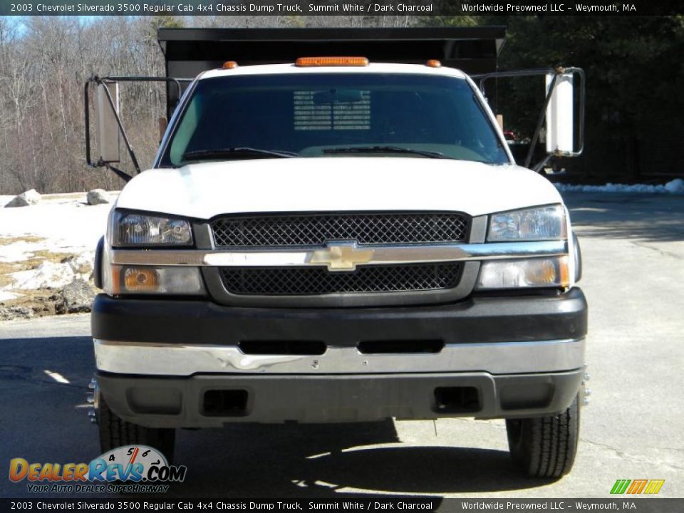 2003 Chevrolet Silverado 3500 Regular Cab 4x4 Chassis Dump Truck Summit White / Dark Charcoal Photo #14