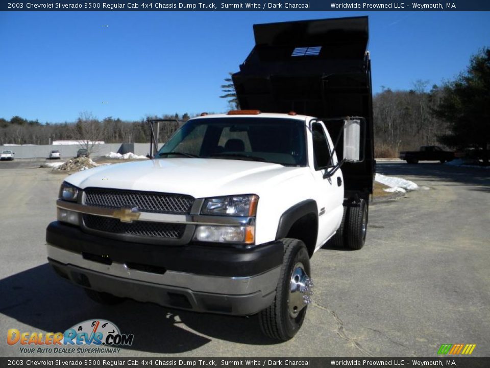 2003 Chevrolet Silverado 3500 Regular Cab 4x4 Chassis Dump Truck Summit White / Dark Charcoal Photo #17