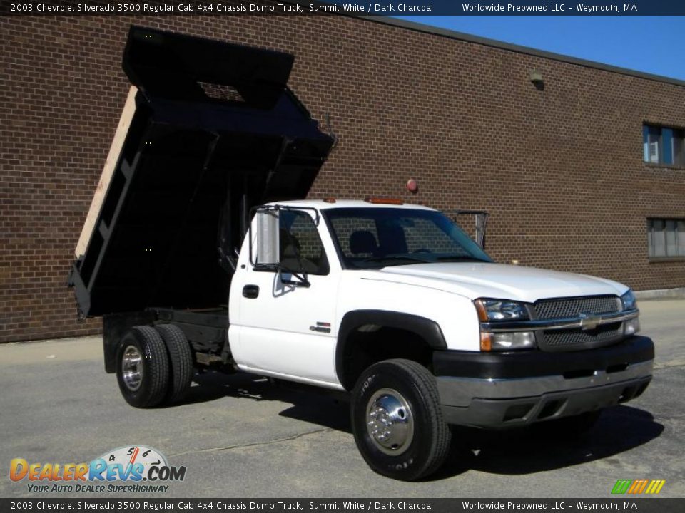 2003 Chevrolet Silverado 3500 Regular Cab 4x4 Chassis Dump Truck Summit White / Dark Charcoal Photo #18