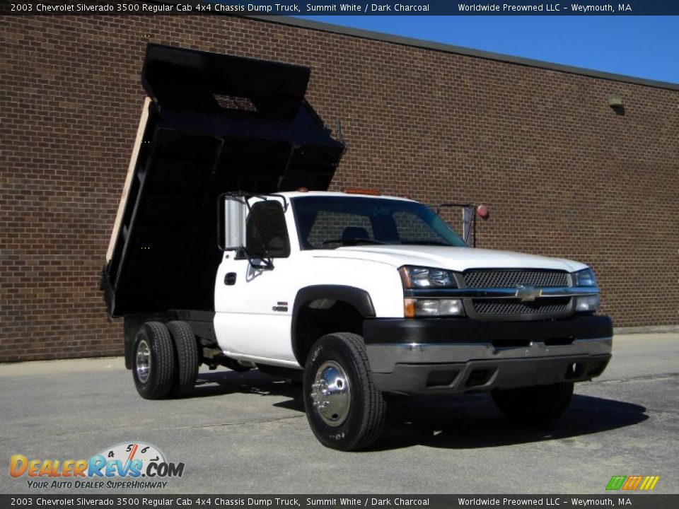 2003 Chevrolet Silverado 3500 Regular Cab 4x4 Chassis Dump Truck Summit White / Dark Charcoal Photo #19