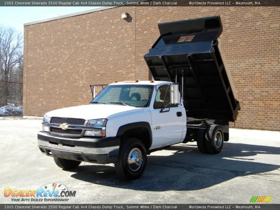 2003 Chevrolet Silverado 3500 Regular Cab 4x4 Chassis Dump Truck Summit White / Dark Charcoal Photo #20