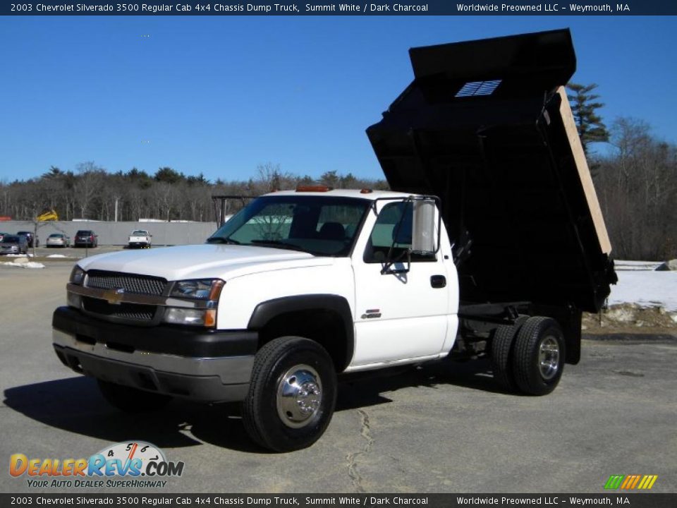 2003 Chevrolet Silverado 3500 Regular Cab 4x4 Chassis Dump Truck Summit White / Dark Charcoal Photo #21