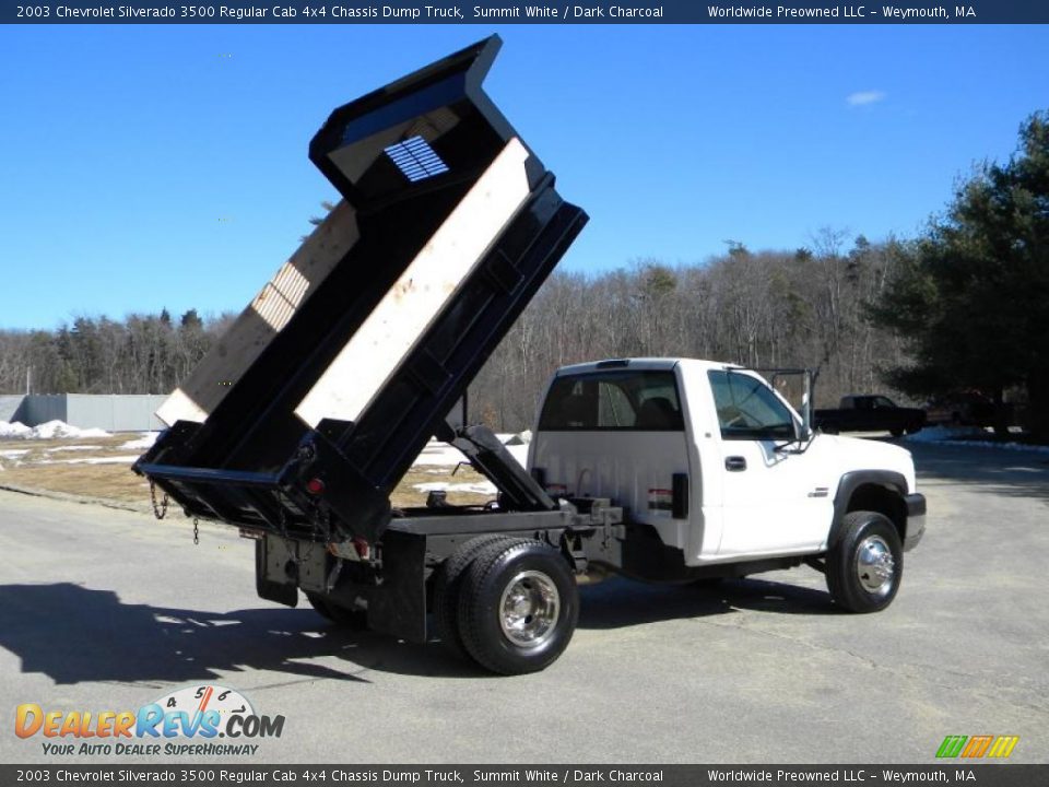 2003 Chevrolet Silverado 3500 Regular Cab 4x4 Chassis Dump Truck Summit White / Dark Charcoal Photo #23