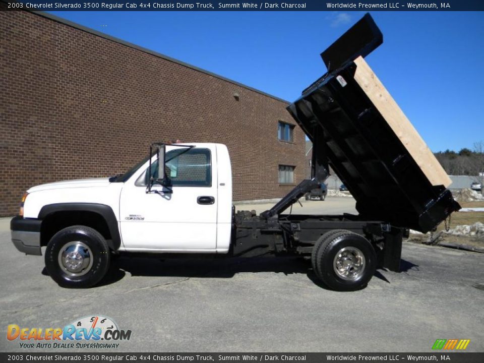 2003 Chevrolet Silverado 3500 Regular Cab 4x4 Chassis Dump Truck Summit White / Dark Charcoal Photo #24