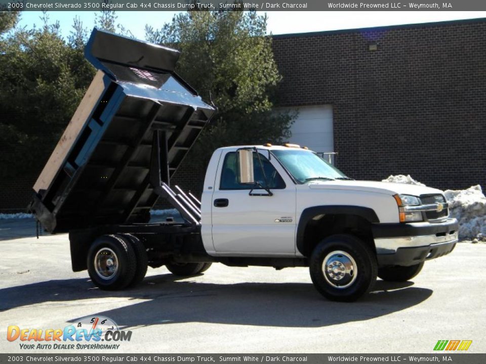 2003 Chevrolet Silverado 3500 Regular Cab 4x4 Chassis Dump Truck Summit White / Dark Charcoal Photo #29