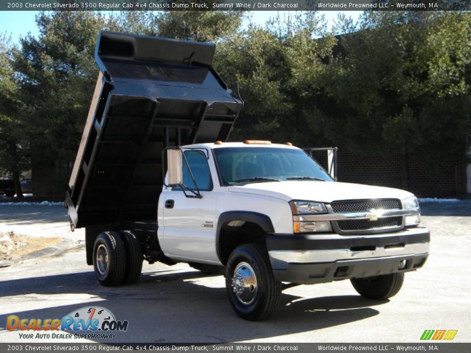 2003 Chevrolet Silverado 3500 Regular Cab 4x4 Chassis Dump Truck Summit White / Dark Charcoal Photo #30