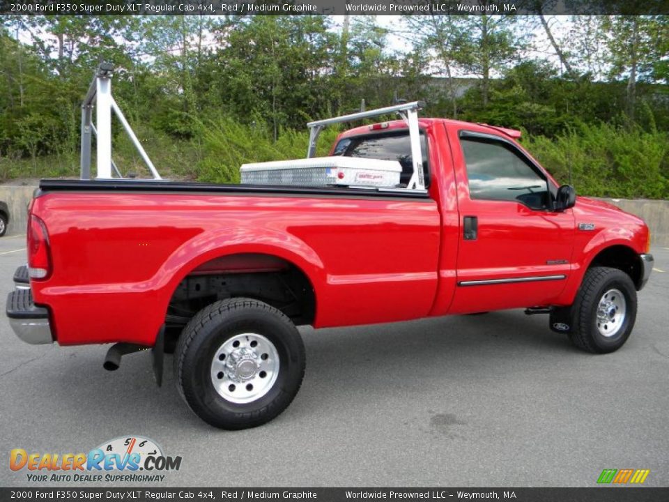 2000 Ford F350 Super Duty XLT Regular Cab 4x4 Red / Medium Graphite Photo #5