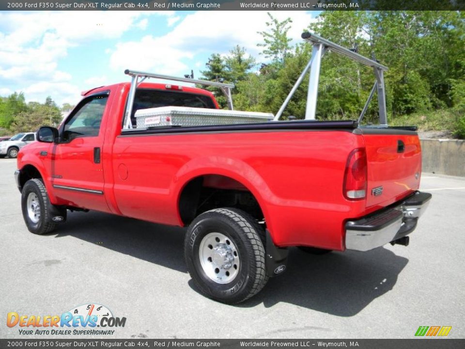 2000 Ford F350 Super Duty XLT Regular Cab 4x4 Red / Medium Graphite Photo #10
