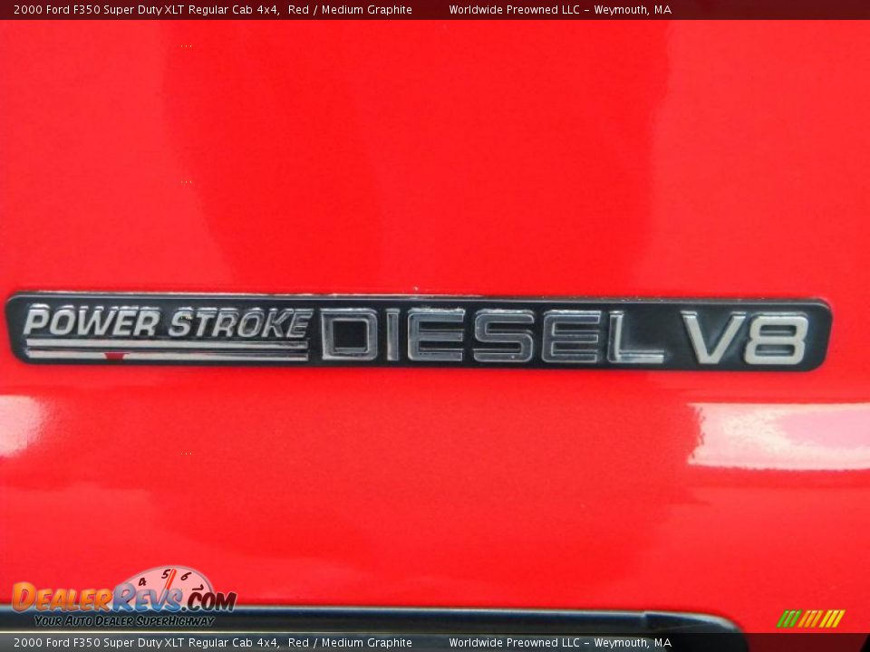 2000 Ford F350 Super Duty XLT Regular Cab 4x4 Red / Medium Graphite Photo #21