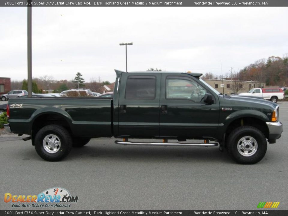 Dark Highland Green Metallic 2001 Ford F350 Super Duty Lariat Crew Cab 4x4 Photo #13