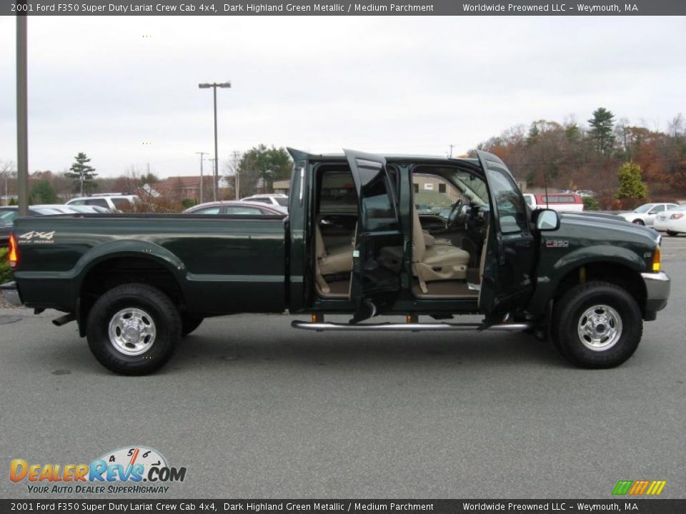 Dark Highland Green Metallic 2001 Ford F350 Super Duty Lariat Crew Cab 4x4 Photo #15