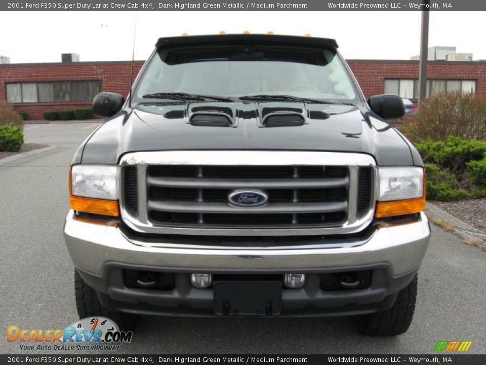 2001 Ford F350 Super Duty Lariat Crew Cab 4x4 Dark Highland Green Metallic / Medium Parchment Photo #30