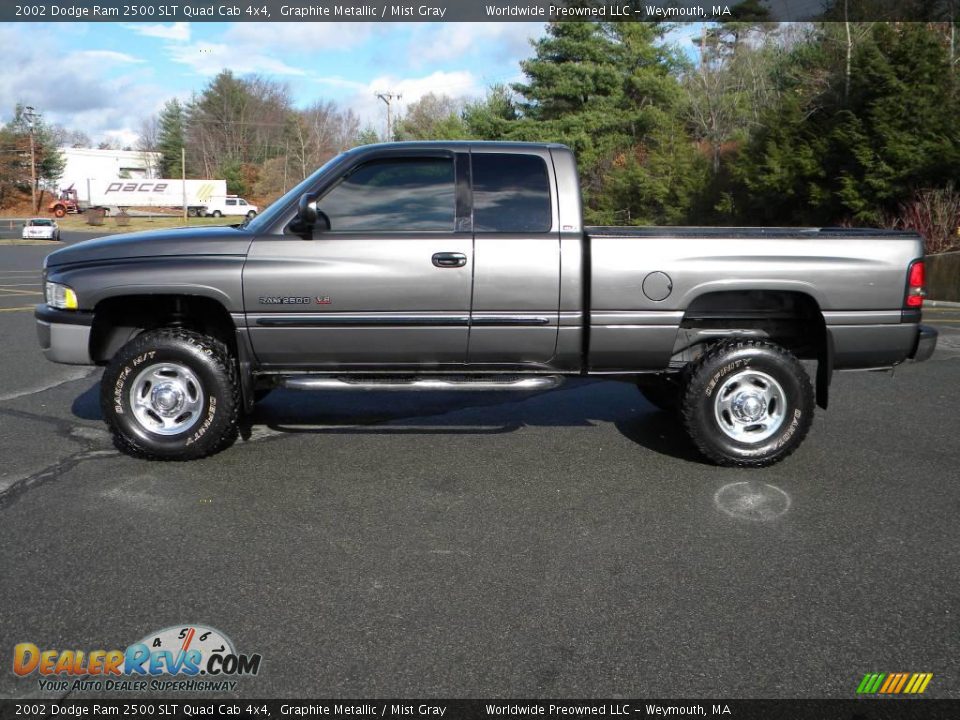 2002 Dodge Ram 2500 SLT Quad Cab 4x4 Graphite Metallic / Mist Gray Photo #3