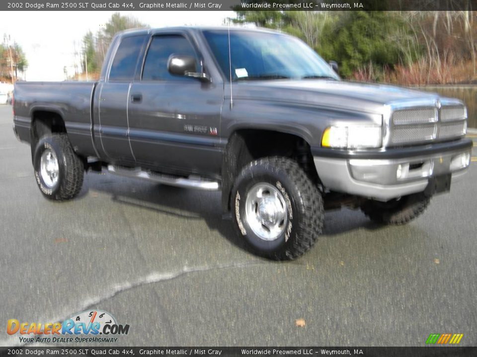 2002 Dodge Ram 2500 SLT Quad Cab 4x4 Graphite Metallic / Mist Gray Photo #9