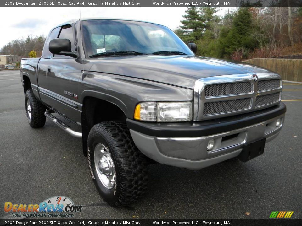 2002 Dodge Ram 2500 SLT Quad Cab 4x4 Graphite Metallic / Mist Gray Photo #11