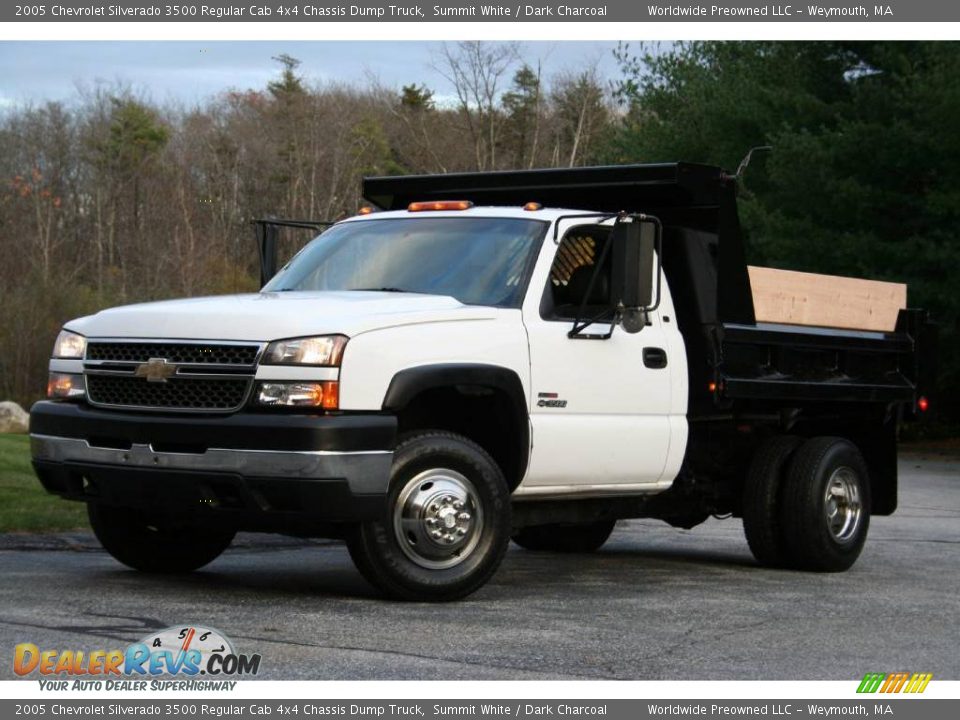 2005 Chevrolet Silverado 3500 Regular Cab 4x4 Chassis Dump Truck Summit White / Dark Charcoal Photo #1