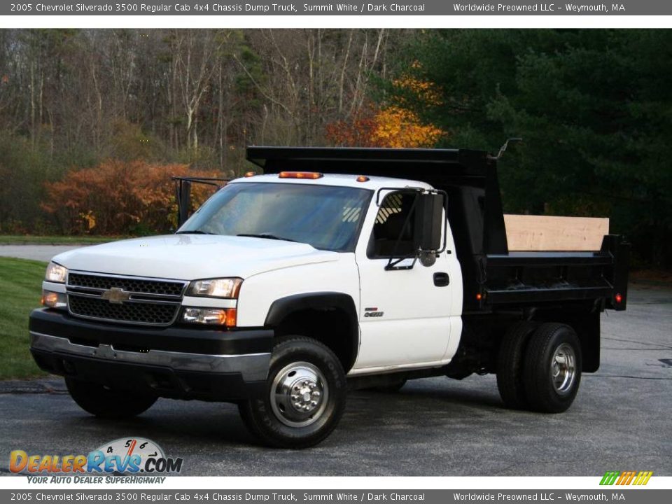 2005 Chevrolet Silverado 3500 Regular Cab 4x4 Chassis Dump Truck Summit White / Dark Charcoal Photo #2