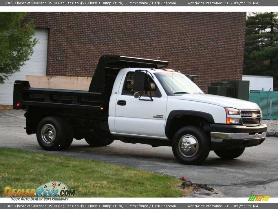 2005 Chevrolet Silverado 3500 Regular Cab 4x4 Chassis Dump Truck Summit White / Dark Charcoal Photo #12