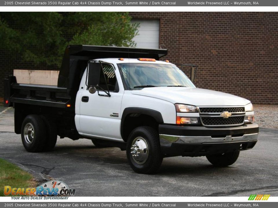2005 Chevrolet Silverado 3500 Regular Cab 4x4 Chassis Dump Truck Summit White / Dark Charcoal Photo #13