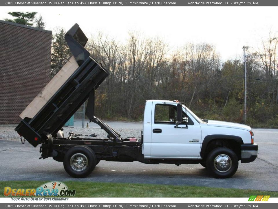 2005 Chevrolet Silverado 3500 Regular Cab 4x4 Chassis Dump Truck Summit White / Dark Charcoal Photo #25