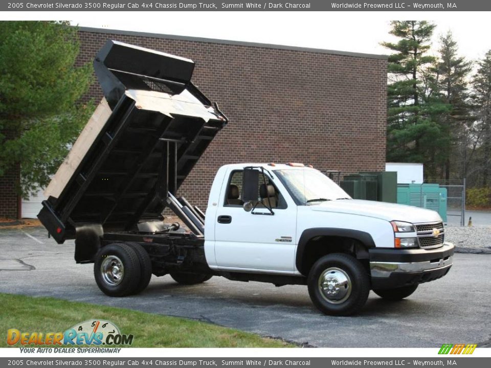 2005 Chevrolet Silverado 3500 Regular Cab 4x4 Chassis Dump Truck Summit White / Dark Charcoal Photo #26
