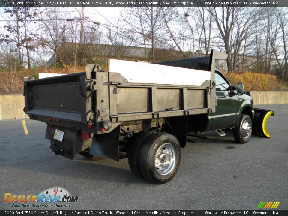 2000 Ford F550 Super Duty XL Regular Cab 4x4 Dump Truck Woodland Green Metallic / Medium Graphite Photo #9