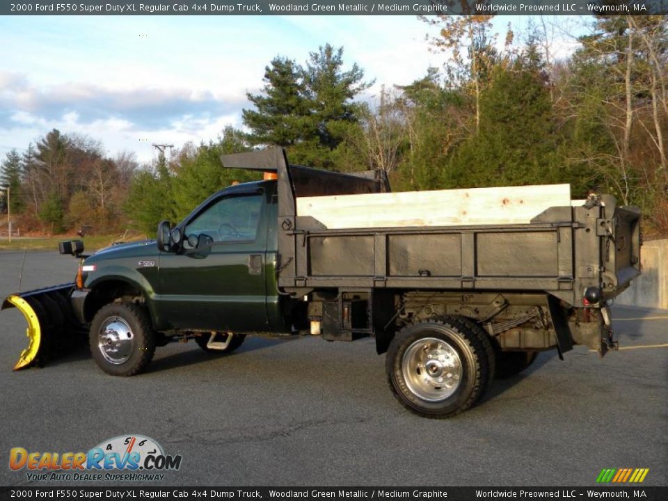 2000 Ford F550 Super Duty XL Regular Cab 4x4 Dump Truck Woodland Green Metallic / Medium Graphite Photo #20