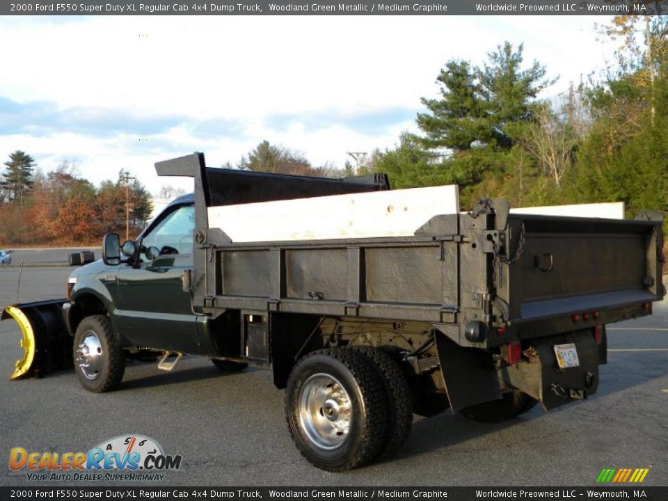 2000 Ford F550 Super Duty XL Regular Cab 4x4 Dump Truck Woodland Green Metallic / Medium Graphite Photo #21