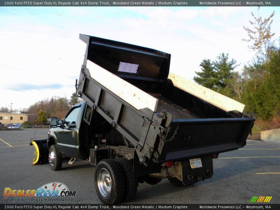 2000 Ford F550 Super Duty XL Regular Cab 4x4 Dump Truck Woodland Green Metallic / Medium Graphite Photo #29