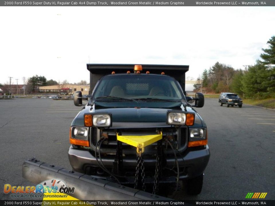 2000 Ford F550 Super Duty XL Regular Cab 4x4 Dump Truck Woodland Green Metallic / Medium Graphite Photo #35