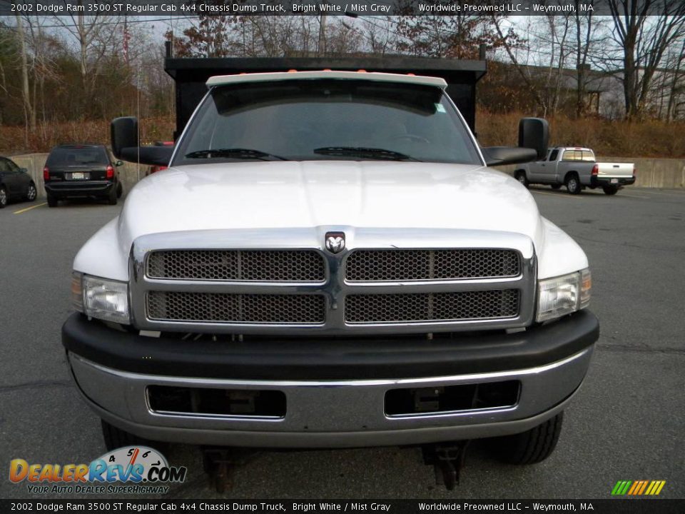 2002 Dodge Ram 3500 ST Regular Cab 4x4 Chassis Dump Truck Bright White / Mist Gray Photo #9