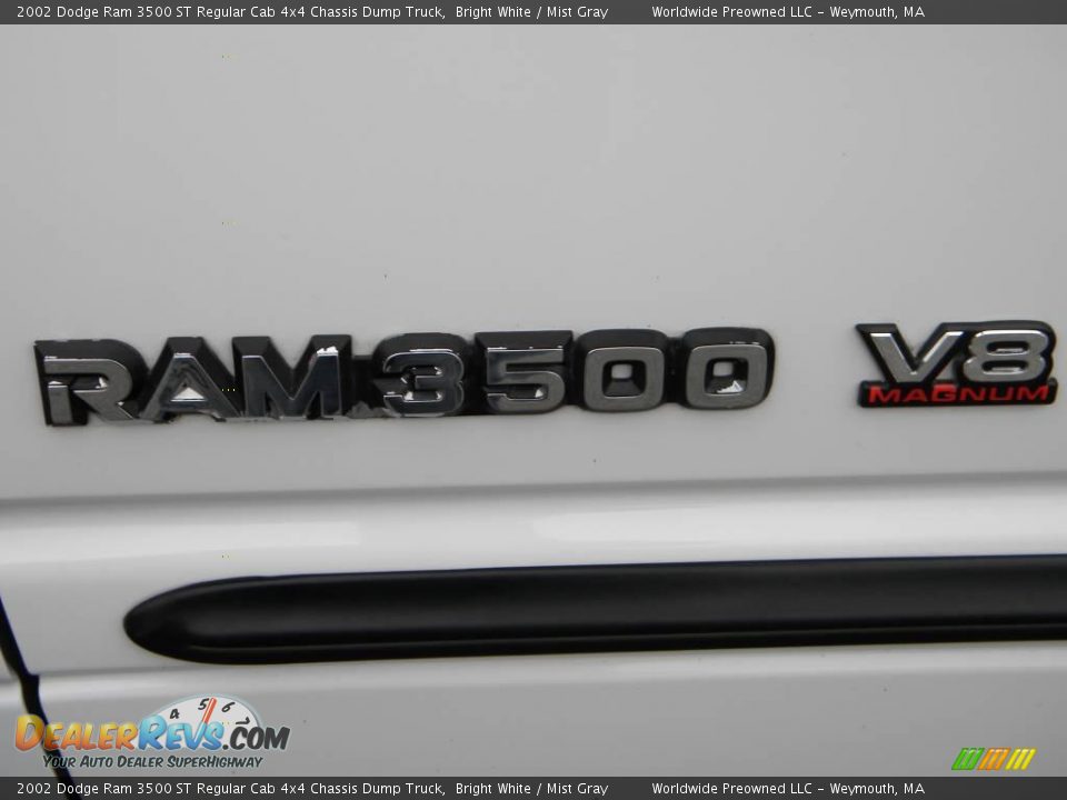 2002 Dodge Ram 3500 ST Regular Cab 4x4 Chassis Dump Truck Bright White / Mist Gray Photo #18