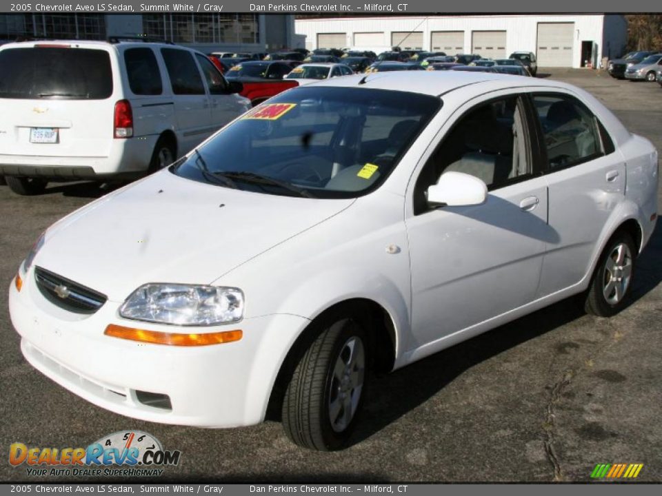 2005 Chevrolet Aveo LS Sedan Summit White / Gray Photo #1
