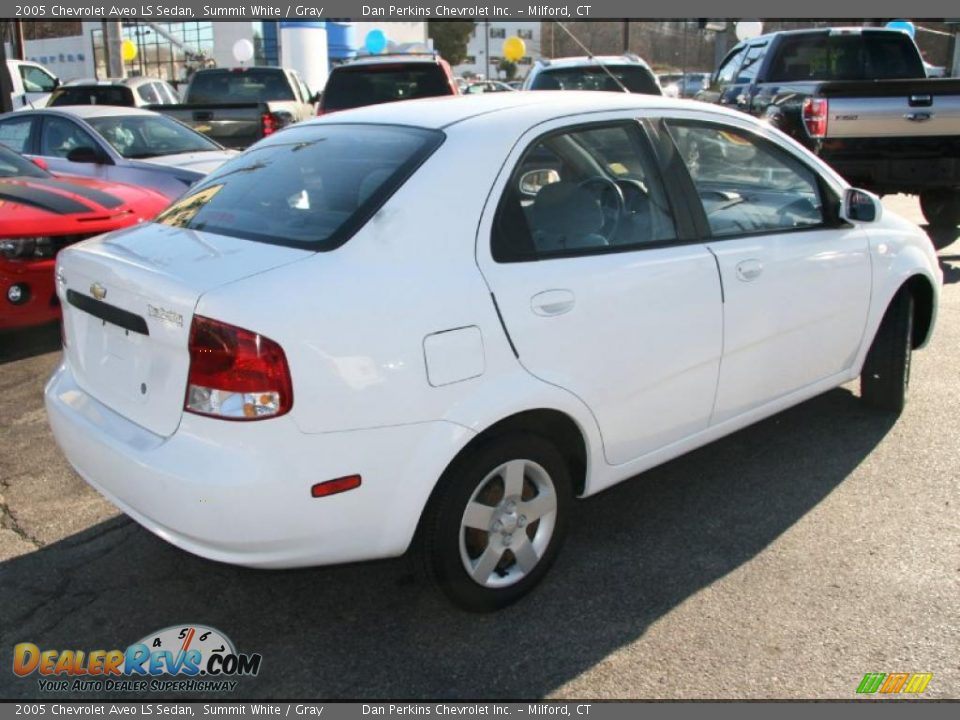 2005 Chevrolet Aveo LS Sedan Summit White / Gray Photo #5