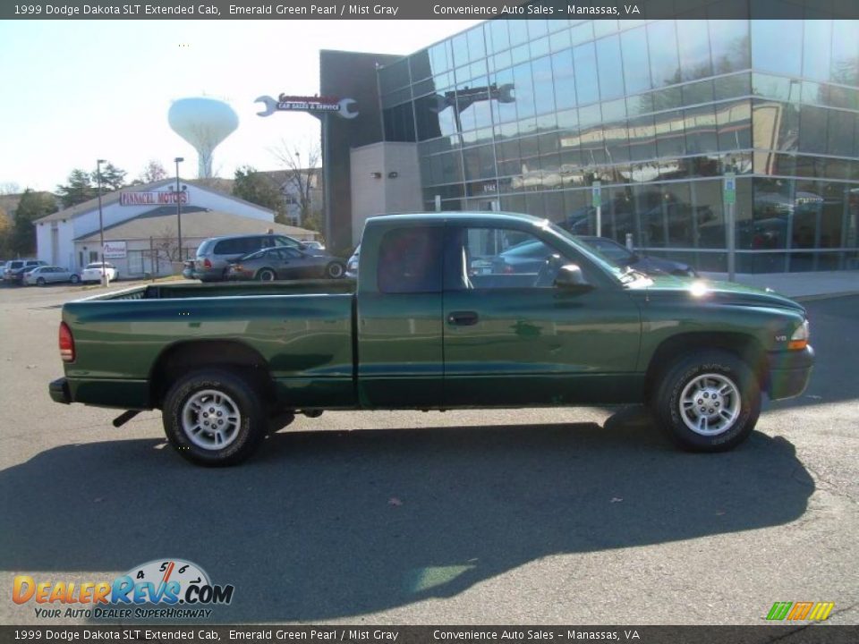 1999 Dodge Dakota SLT Extended Cab Emerald Green Pearl / Mist Gray Photo #1
