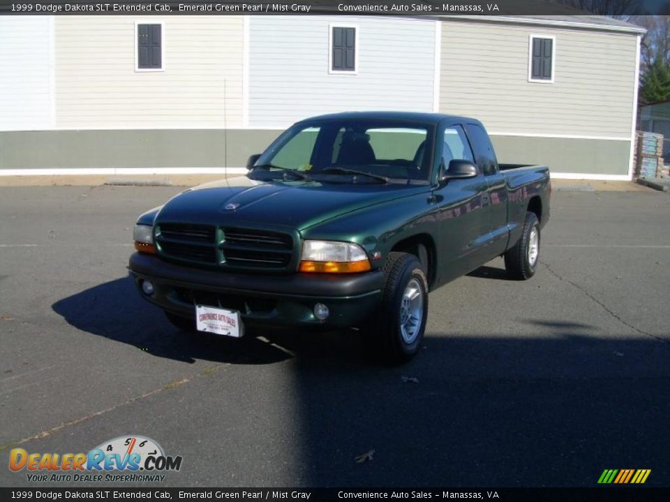1999 Dodge Dakota SLT Extended Cab Emerald Green Pearl / Mist Gray Photo #4