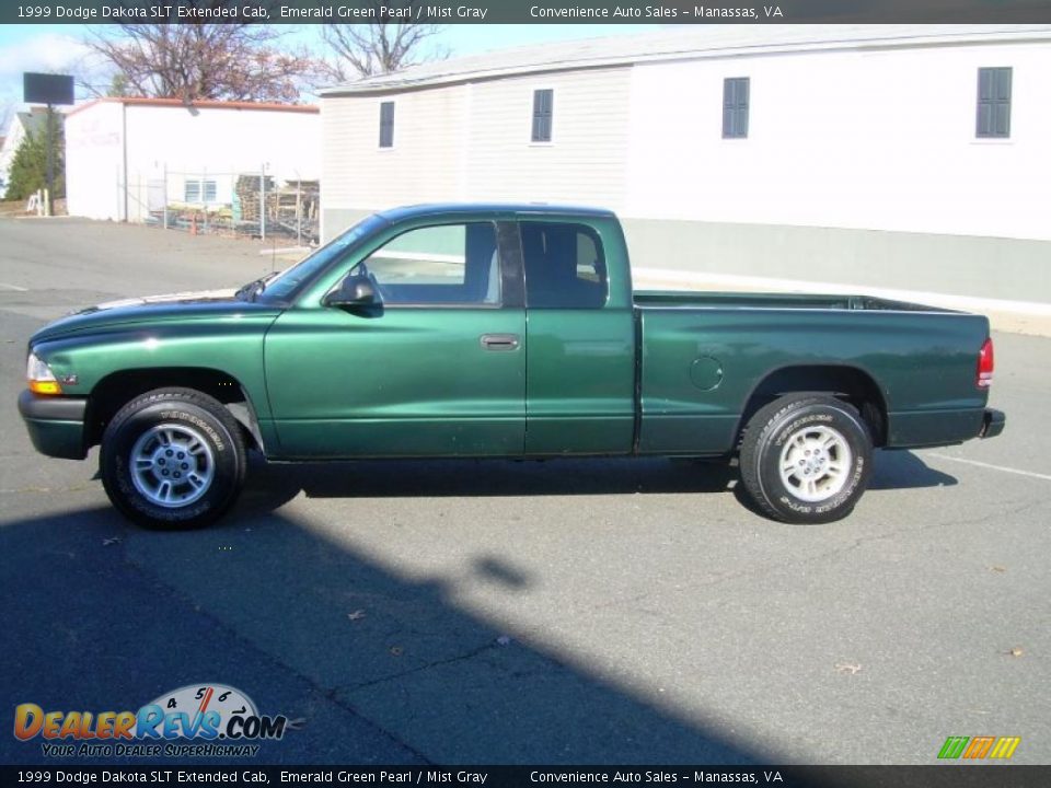 1999 Dodge Dakota SLT Extended Cab Emerald Green Pearl / Mist Gray Photo #5
