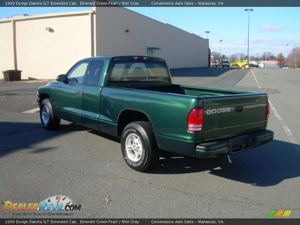 1999 Dodge Dakota SLT Extended Cab Emerald Green Pearl / Mist Gray Photo #6