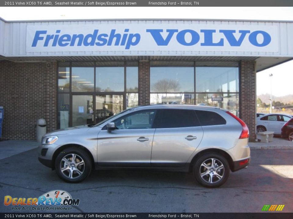 2011 Volvo XC60 T6 AWD Seashell Metallic / Soft Beige/Esspresso Brown Photo #1