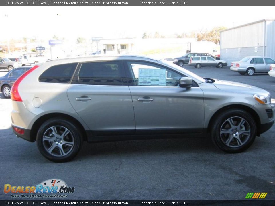 2011 Volvo XC60 T6 AWD Seashell Metallic / Soft Beige/Esspresso Brown Photo #5
