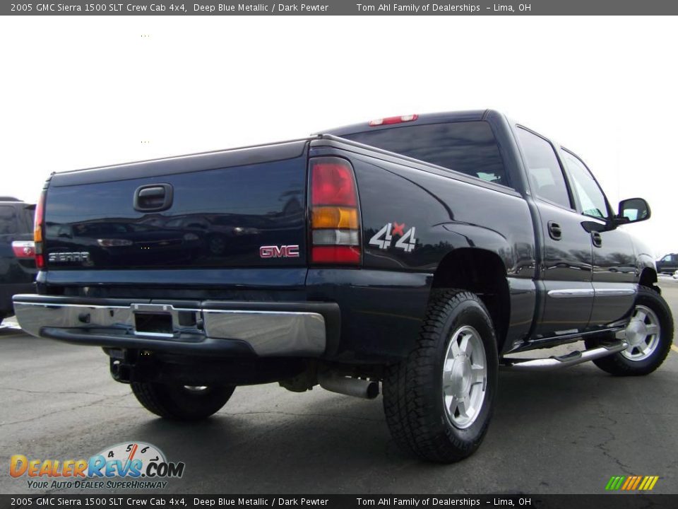 2005 GMC Sierra 1500 SLT Crew Cab 4x4 Deep Blue Metallic / Dark Pewter Photo #5