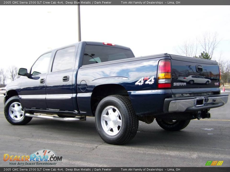 2005 GMC Sierra 1500 SLT Crew Cab 4x4 Deep Blue Metallic / Dark Pewter Photo #8