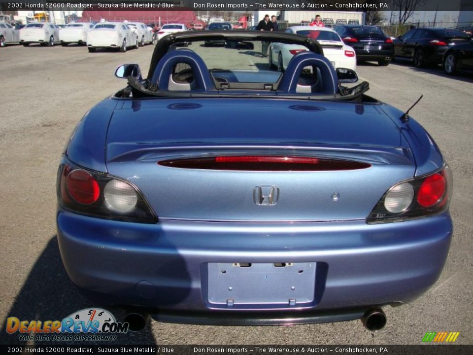 2002 Honda S2000 Roadster Suzuka Blue Metallic / Blue Photo #8