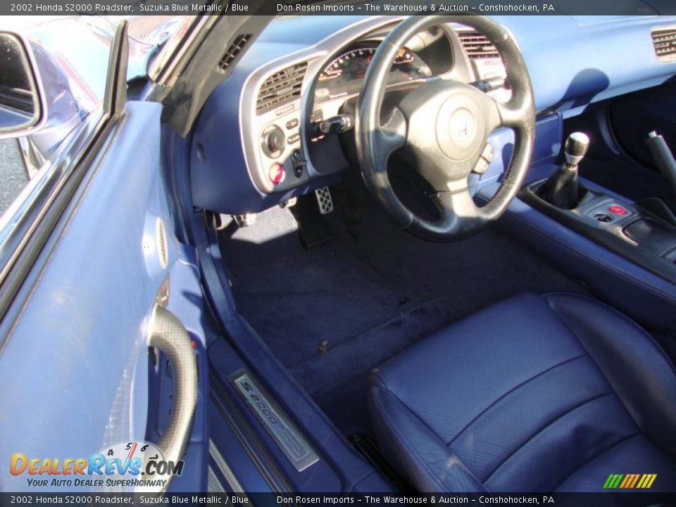 2002 Honda S2000 Roadster Suzuka Blue Metallic / Blue Photo #12