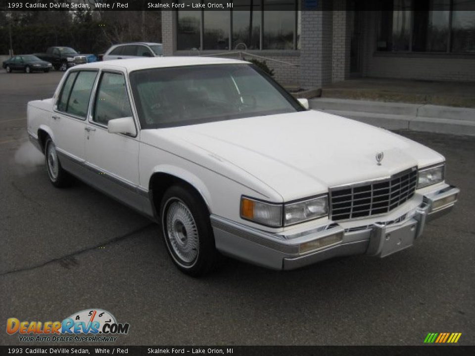 1993 Cadillac DeVille Sedan White / Red Photo #1