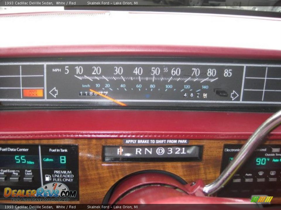 1993 Cadillac DeVille Sedan White / Red Photo #24