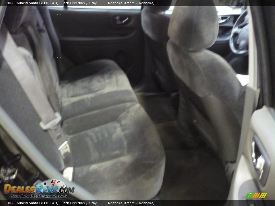 2004 Hyundai Santa Fe LX 4WD Black Obsidian / Gray Photo #4